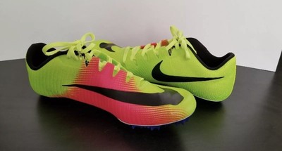 nike track spikes pink and yellow
